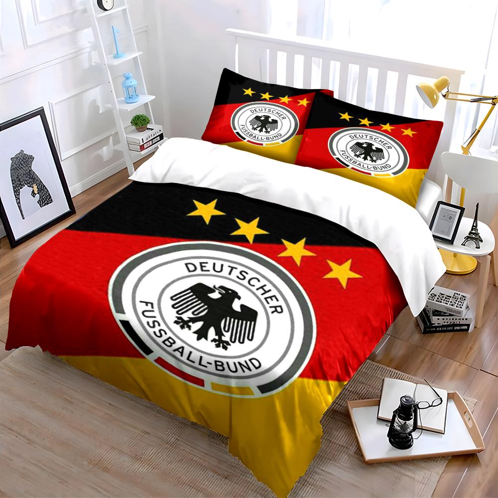 German Football Team Bedding Set Bedding Duvet Cover Set Duvet Cover Pillowcases Home Decor (1 * Duvet Cover 2 * Pillowcases, Without Duvet Insert)