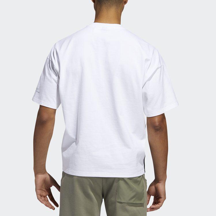 adidas T Shirts Men's White Crew Neck Moderate Straight Fit GC9948
