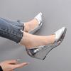 Spring Summer Wedges Heels Women Party Shoes Fashion Pointed Toe Office Ladies Pumps Plus Size 42 Gold Silver Black