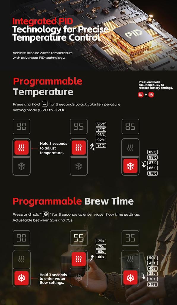 HiBREW H4C Ultra Portable Electric Espresso Maker Customizable Brewing Settings
