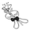 Cute Rabbit Duckbill Hair Clip Cutout Bow Alloy Silver Electroplated Rabbit Hair Barrette for Decoration
