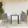 VidaXL Bistro Set with Cushions 3 Pcs, Garden Table and Chairs, Outdoor Furniture Set Balcony, Modern, 3212159