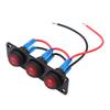 Toggle Switch Panel 20A 3 Gang Water Proof Red Round LED Rocker Switch Panel for Car Boat Truck