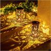 Butterfly Solar Lanterns Outdoor Waterproof Hanging Lights, Metal Decorative LED Solar Light for Yard Patio Porch Balcony Decor
