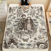 Warm Print Flannel Blanket Demon Slayer Theme Comfortable Throw for Bed Couch Sofa Chair Travel Picnic All-season-Xin