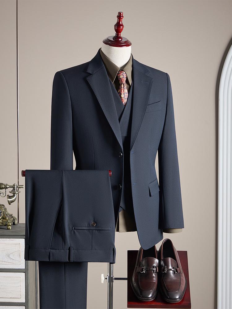 Modal Wool High-End Suit Set - Formal, Machine Washable, Linen Lined, Ideal for Weddings and Business.
