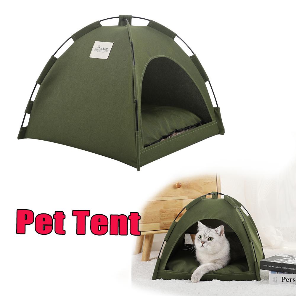 Summer Breathable Pet Cooling Mat Dog Bed Outdoor Portable Tent Foldable Indoor Crate Pad Washable Solid Color Simple Design
