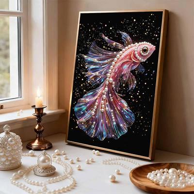 Zestawy do malowania diamentami Flying Fish Pearl Art DIY dla dorosłych i początkujących, Piękny widok Błyszczące malowanie Rzemiosło Wystrój ściany domu Ręcznie robiony prezent