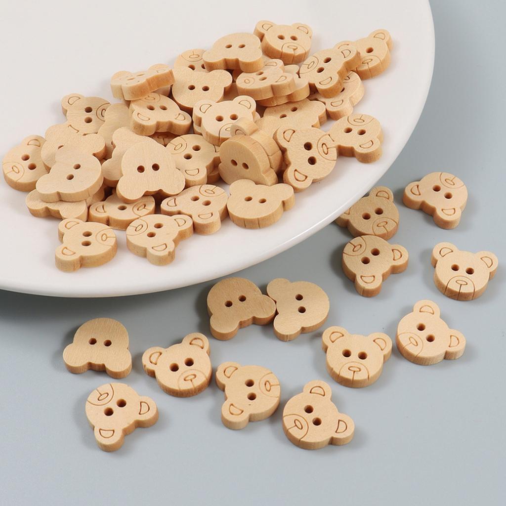 50 stk 2 hull Naturfarge Sommerfugl Dyr Blomst Treknapper For Håndarbeid Håndverk Scrapbooking DIY Sy Tilbehør