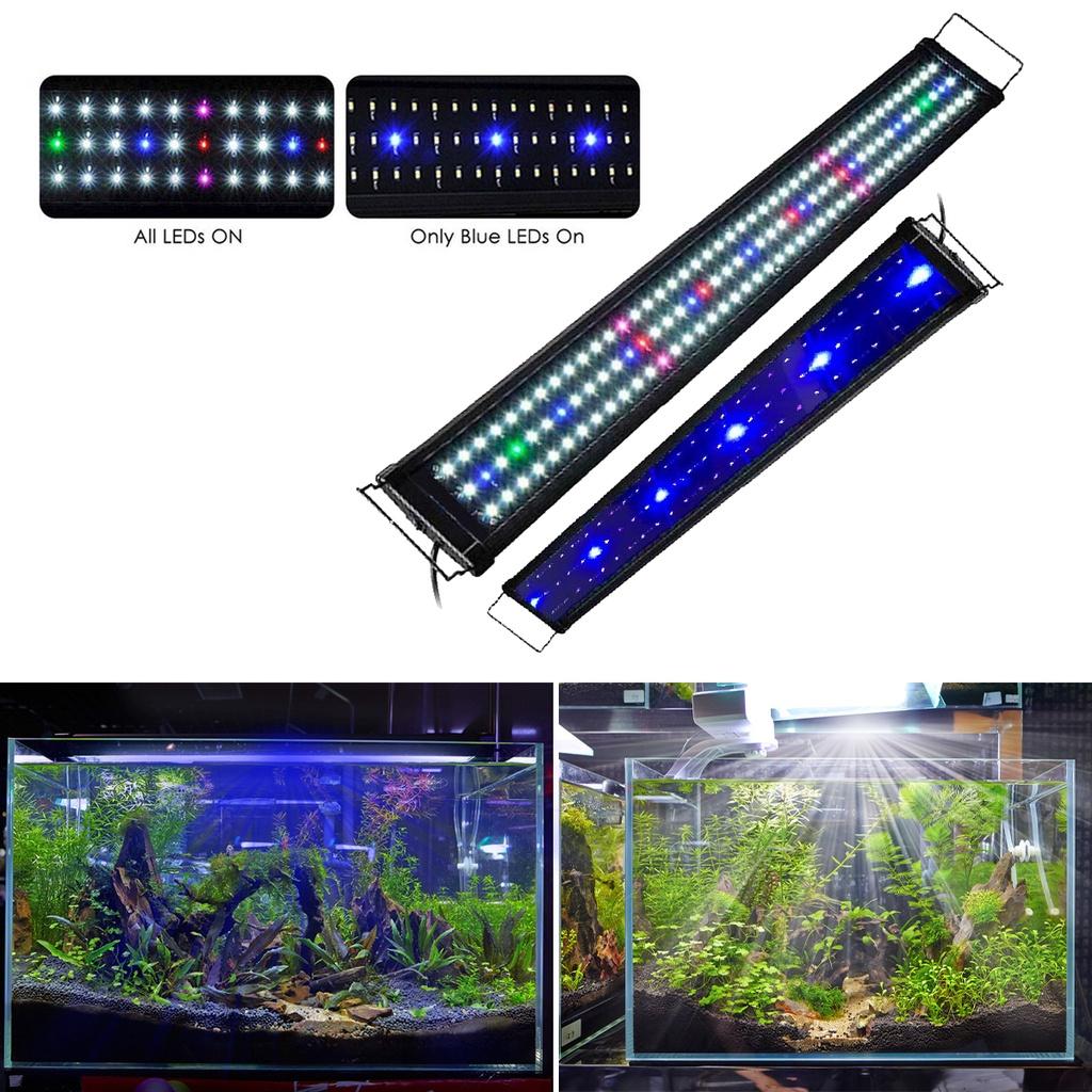 Vandeniui atsparūs LED akvariumo šviestuvai 30/40/60/90/120 CM juosta mėlyna/RGB panardinama povandeninė apkabos lempa Aquatic Decor 12V žuvų bako lemputė