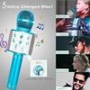 Wireless Bluetooth Karaoke Microphone for Kids, 5-in-1 Portable Handheld Karaoke Mic Speaker Player Recorder with Adjustable Remix FM Radio