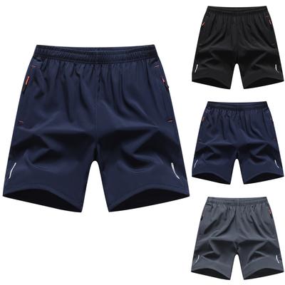 Herrlätta Trendiga Snabbtorkande Knälånga Byxor Andningsbara Raka Stor Storlek Sport Casual Shorts