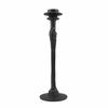 Black Pedestal Candle Holder with Round Base Sturdy for Entryway