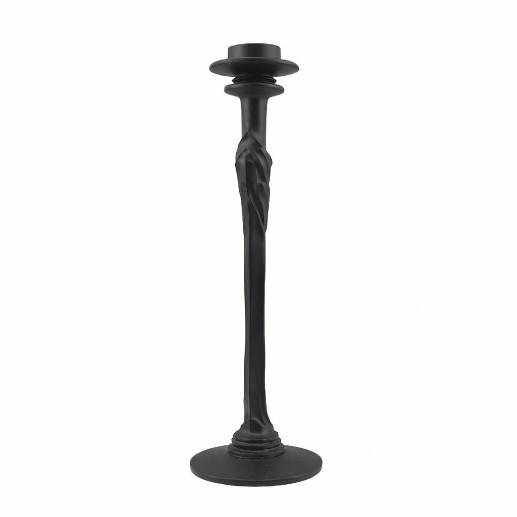 Black Pedestal Candle Holder with Round Base Sturdy for Entryway