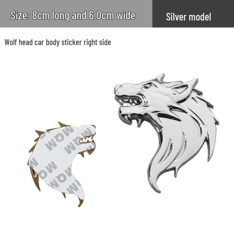 Wolfskopf Metall-Emblem Autoaufkleber - Kratzschutz & Logo-Modifikation.