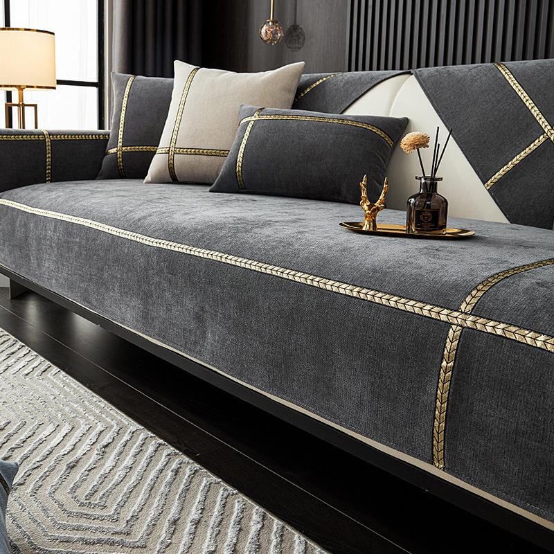 Доступный роскошный стиль диванная подушка из синели, универсальный простой современный нескользящий кожаный чехол для дивана в скандинавском стиле, тканевый чехол для подушки