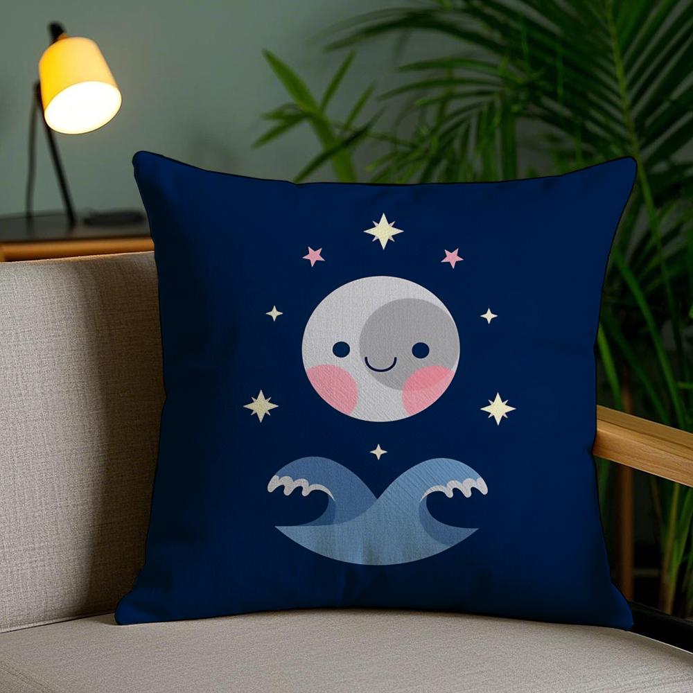 Cute Animal Cushion Cover Plush Fabric Soft Double-Sided Printed Invisible Zipper Sofa Pillow Case Home Decor