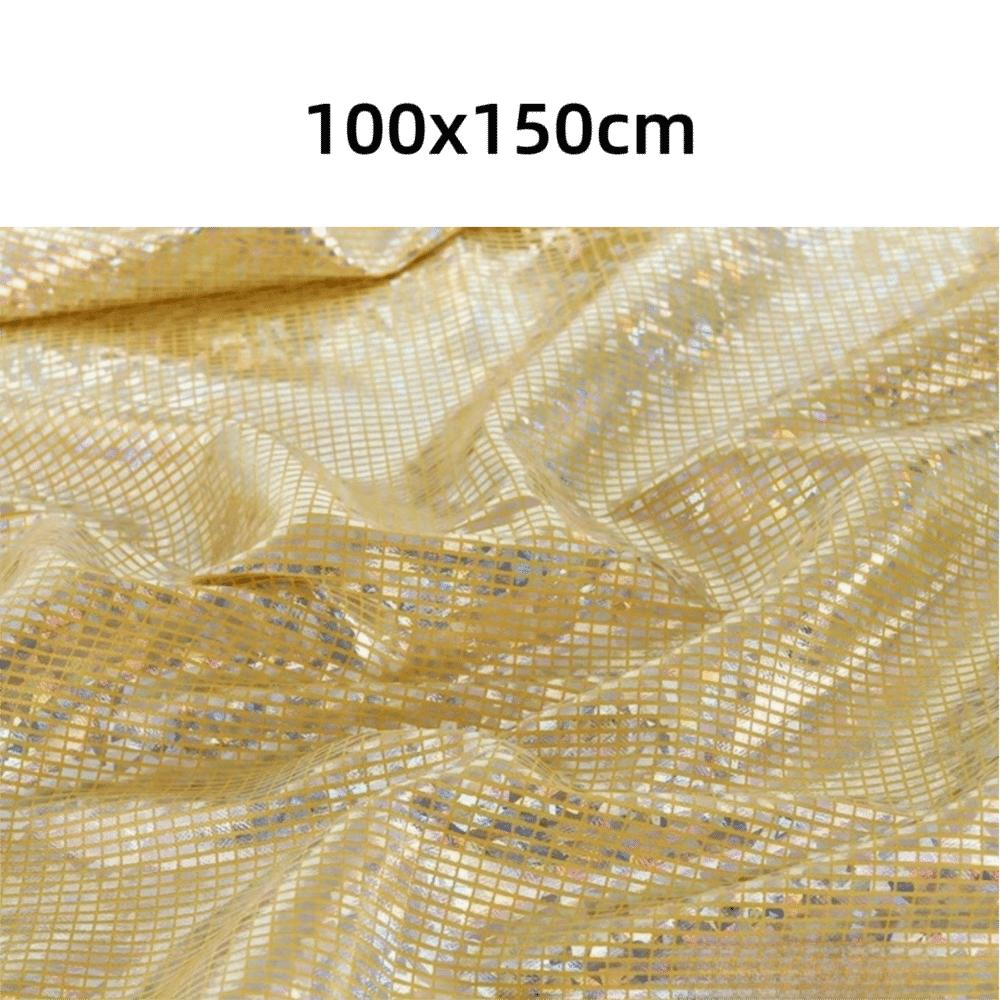 DIY 100x150cm Metallic Gold Foil Fabric Laser Colorful Sewing Material Shining Apparel Cloth Stage Performance Clothing