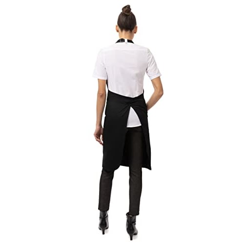 Chef Works Brio Black Regular Bib Apron
