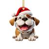 Cartoon Christmas Acrylic Puppy Pendant 2D Christmas Puppy Ornament  Holiday Party