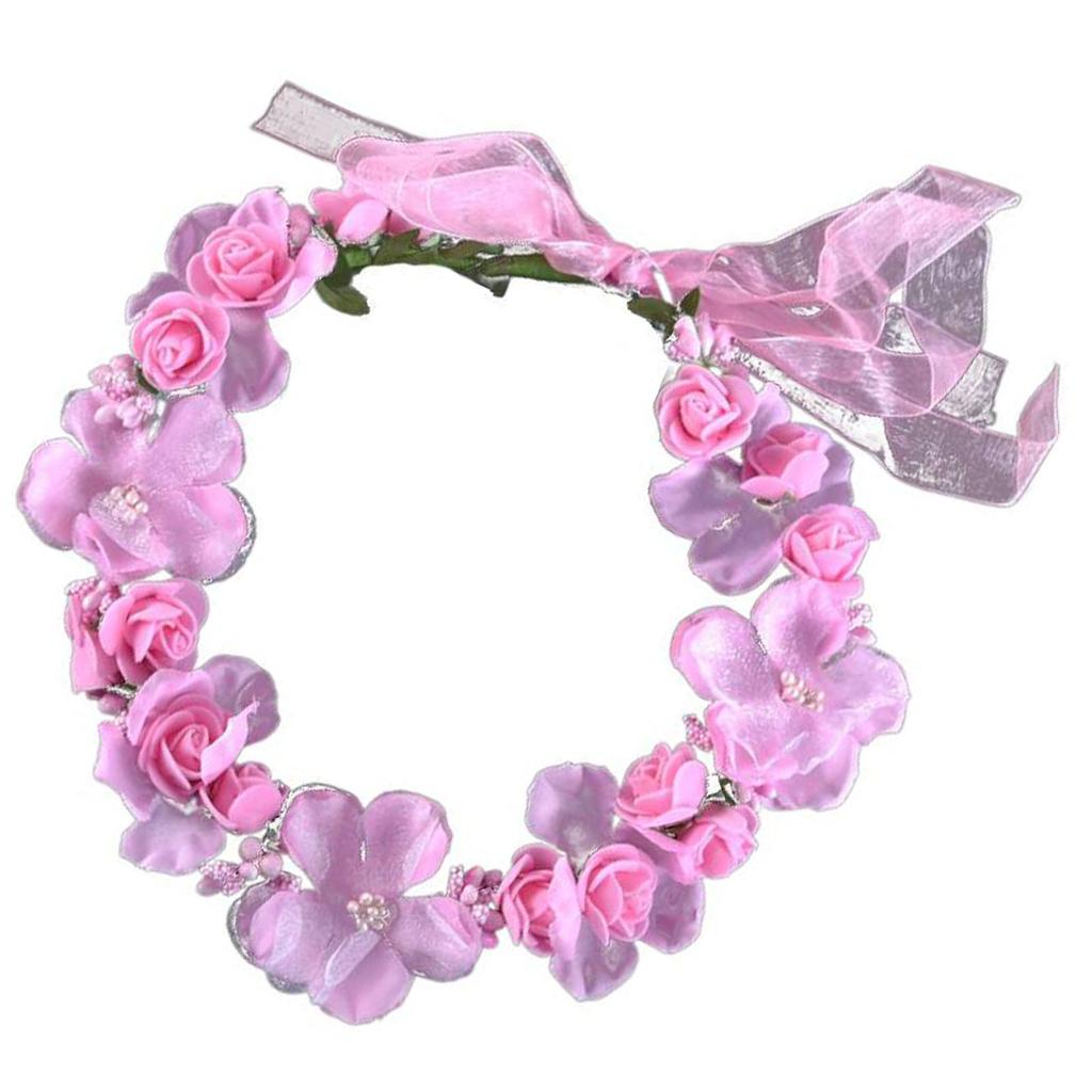 Elegant Women's Flower Crown Pink Butterfly Flower Hair Hoop For Girls Ladies Hand Woven Luxury Metal Jewelry Hair Accessories