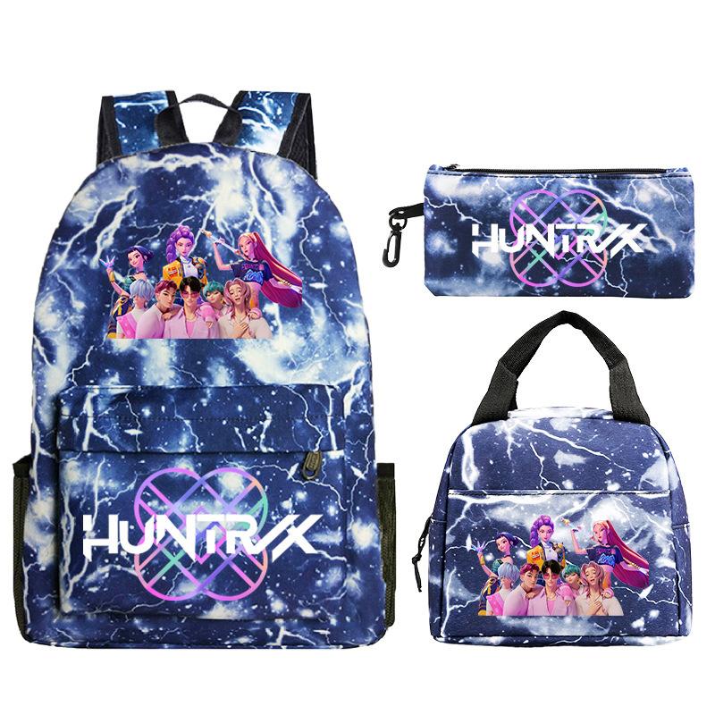 Kpop Peripheral Printing Student Schoolbag Fashionable Large Capacity Casual Backpack Three-Piece Set