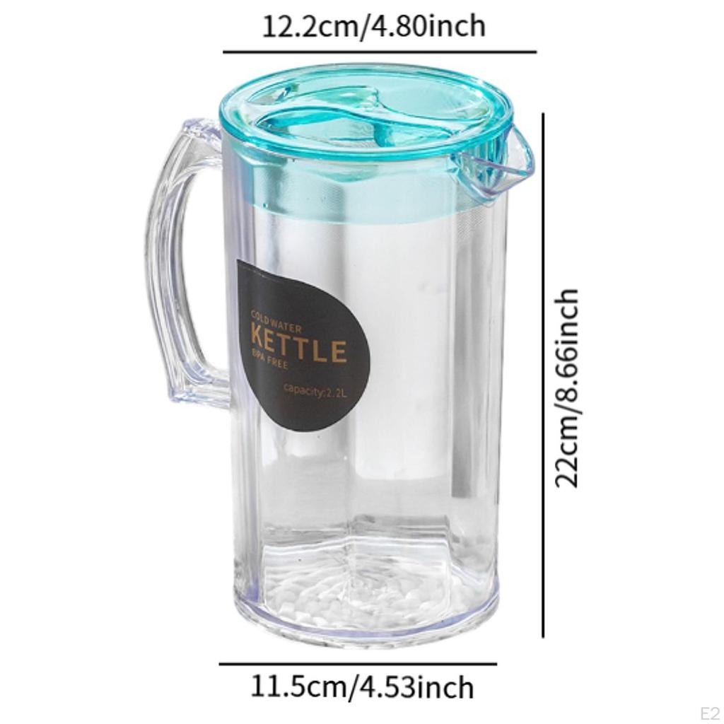 2200ml Clear Water Container with Handle Ideal for Cold Drinks