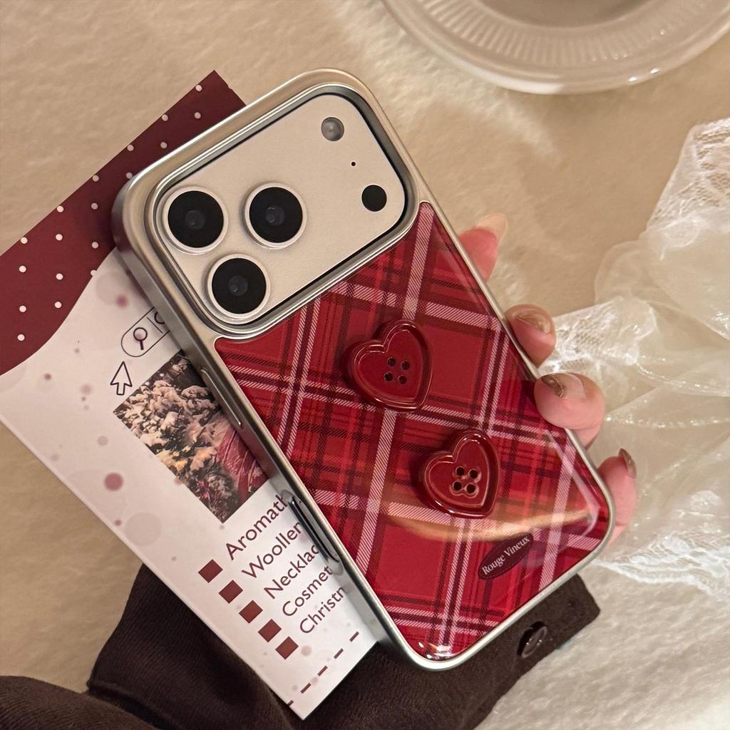 Retro Burgundy Button Phone Case for iPhone 16, iPhone 17, iPhone 17 Pro Max