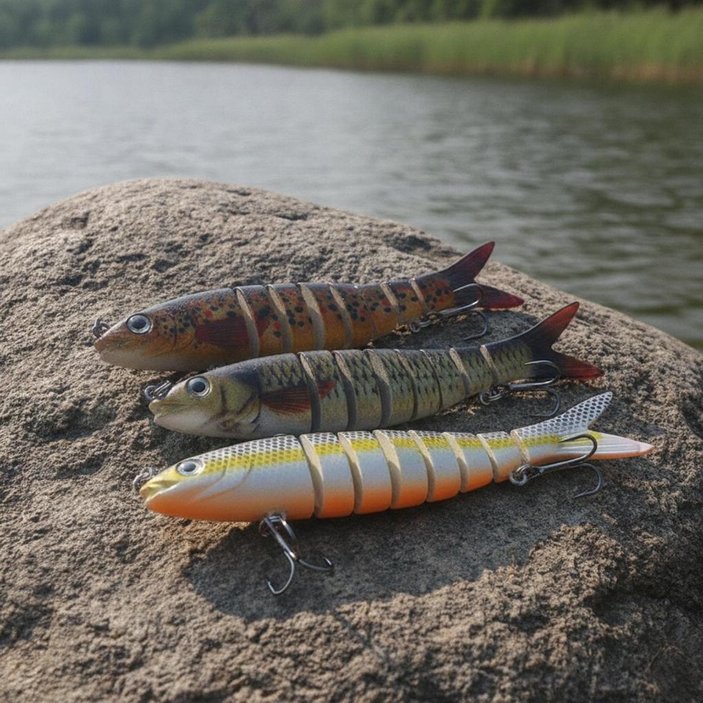 3 Pieces MultiJointed Swimbait Authentic Articulated Fish Lure Saltwater Segmented Fishing Decoy for