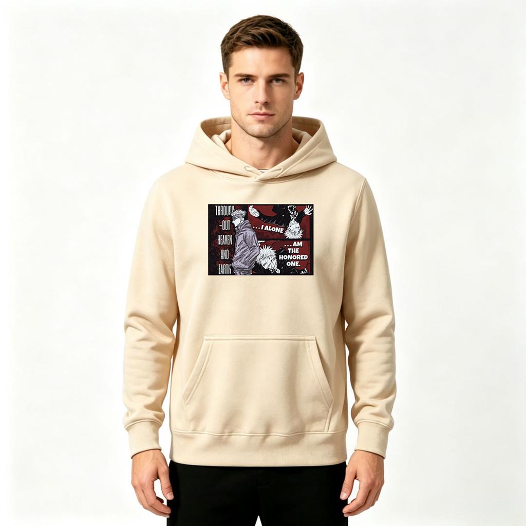 Men's Printed Pullover Hoodie, Anime Character Graphic Casual Long Sleeve Sweatshirt for Daily Wear