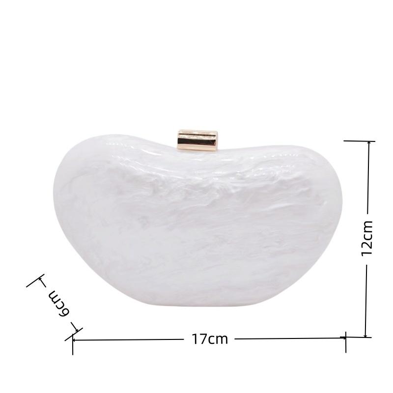 Stylish Pea Shaped Acrylic Evening Clutch Bag Minimalist Women's Chain Shoulder Bag Elegant Wedding Purses for Formal Occasions