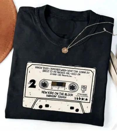 Retro Boy Band Cassette Shirt, 90s Music Fan Tee XL