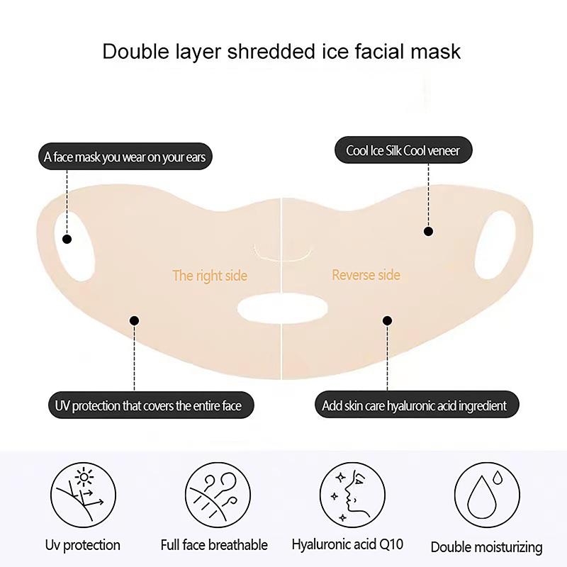 1Pc For Men Summer For Women Silk Scarf Sun Uv Protection Ice Silk Face Scarf Sunscreen Mask Anti-Uv Face Cover Sunscreen Veil