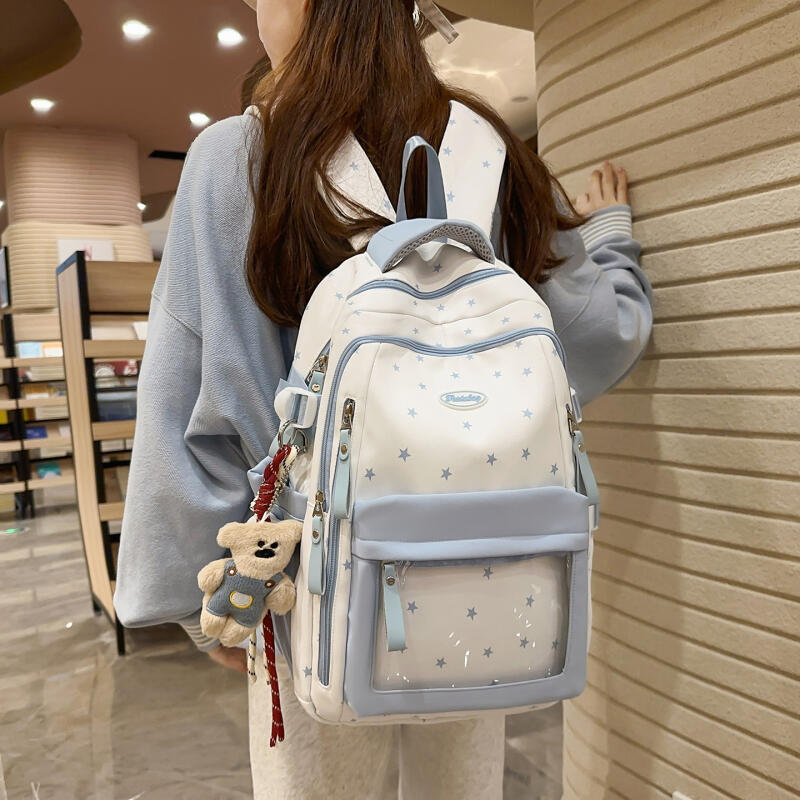 Preppy Student School Bag Lightweight Large Capacity Backpack