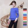 Women's Cashmere Sweater with Round Neck for Warmth and Comfort Knitted Sweater with Long Sleeves