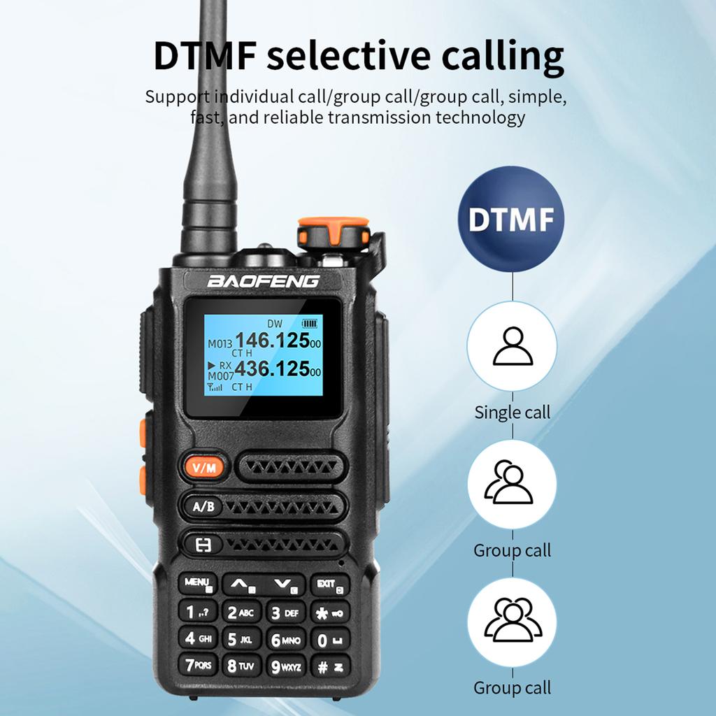 Portable 5W Walkie Talkies Long Range Wireless Interphone VHF UHF Dual Band Two Way Radio 999 Channels NOAA Weathre