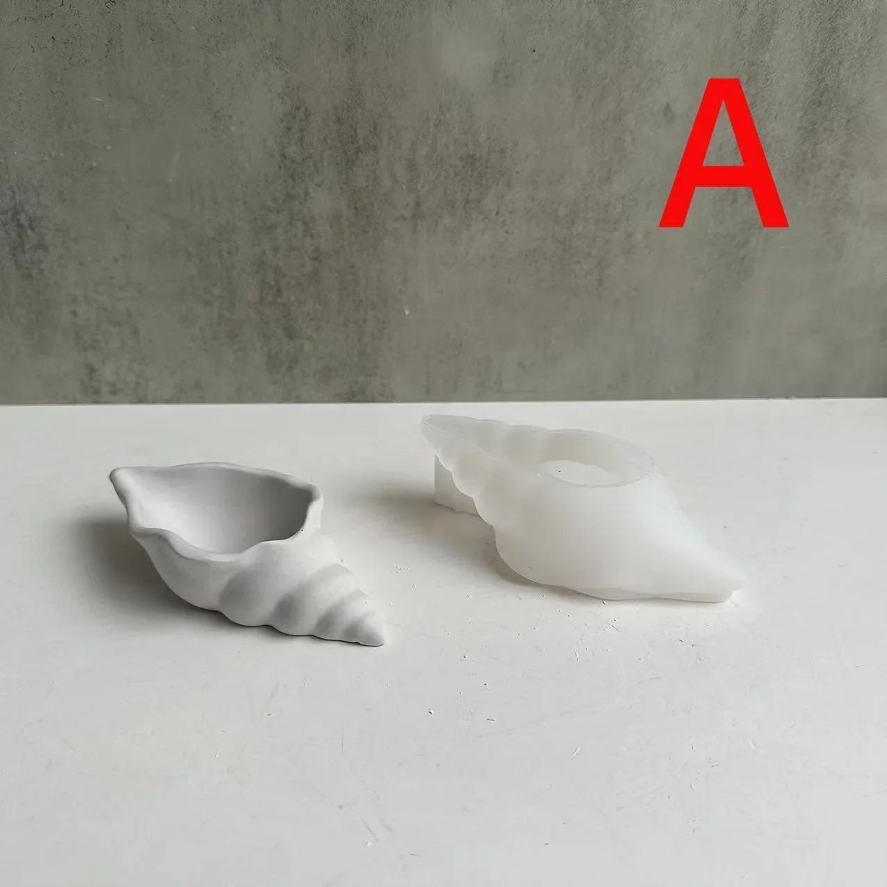 

1 Pcs Creative Shape Handmade Molds Conch Potted Flower Pot Mould Succulent Flower Pot Mold Gypsum Plaster Resin Concrete Molds