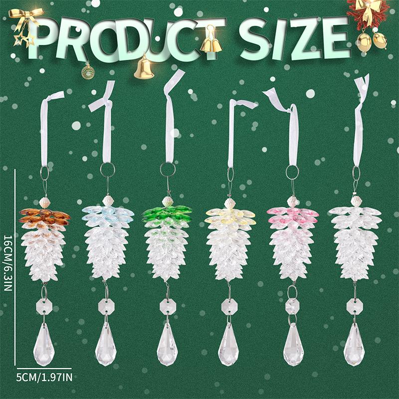 Clear Acrylic Christmas Tree Decorations Christmas Hanging Ornaments Snowflake & Icicle Hanging Decor New Year Party Decorations