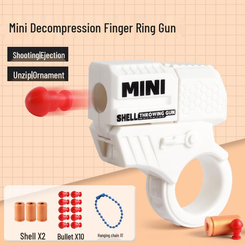 

Детское кольцо на палец, игрушка для снятия стресса - вращающийся пистолет с выбрасываемыми гильзами