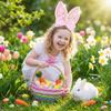 Plush Easter Headpiece Long Ears Rabbit Ear Hair Hoop Bunny Head Wear  Birthday Party
