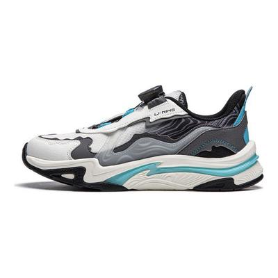 Li Ning Kindersport Lifestyle Synthetisch Leer Stof Comfortabel Klassiek Schokabsorptie Rebound Lage Top Casual Schoenen Kinderschoenen YKCU104-1