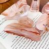 Korean New Simple Tea Brown Acrylic Grab Clip Geometric Hollow Out Half Round Shark Clip Hair Accessories For Women Girls