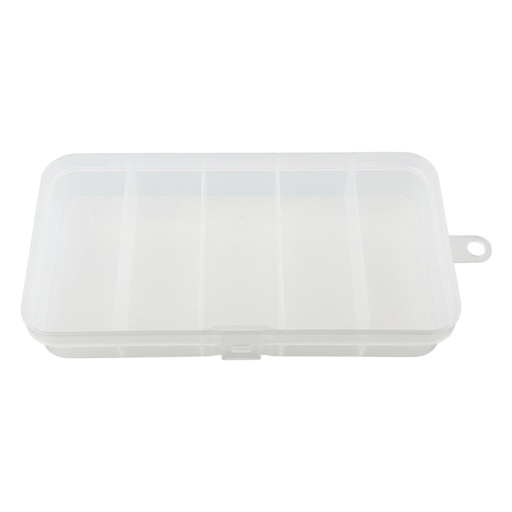 Mini 5 Compartment Plastic Bait Box Transparent Fishing Tackle Storage Box for Lure Hooks Outdoor Angling Accessories