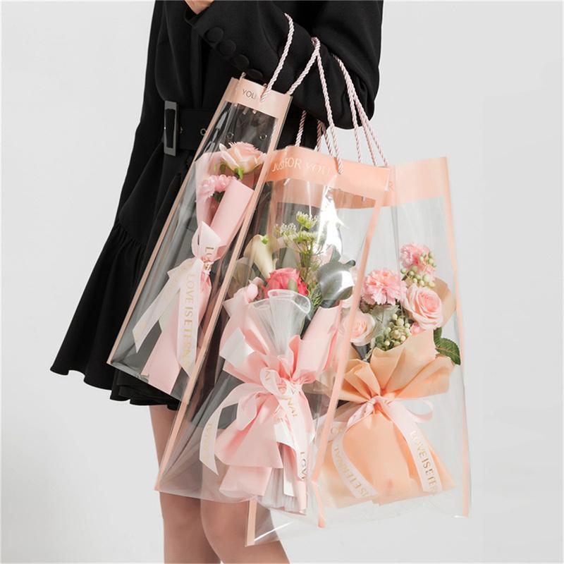 10 Stück Blumen-Verpackungsbeutel, transparente Blumenstrauß-Geschenktüte, Floristen-Dekoration