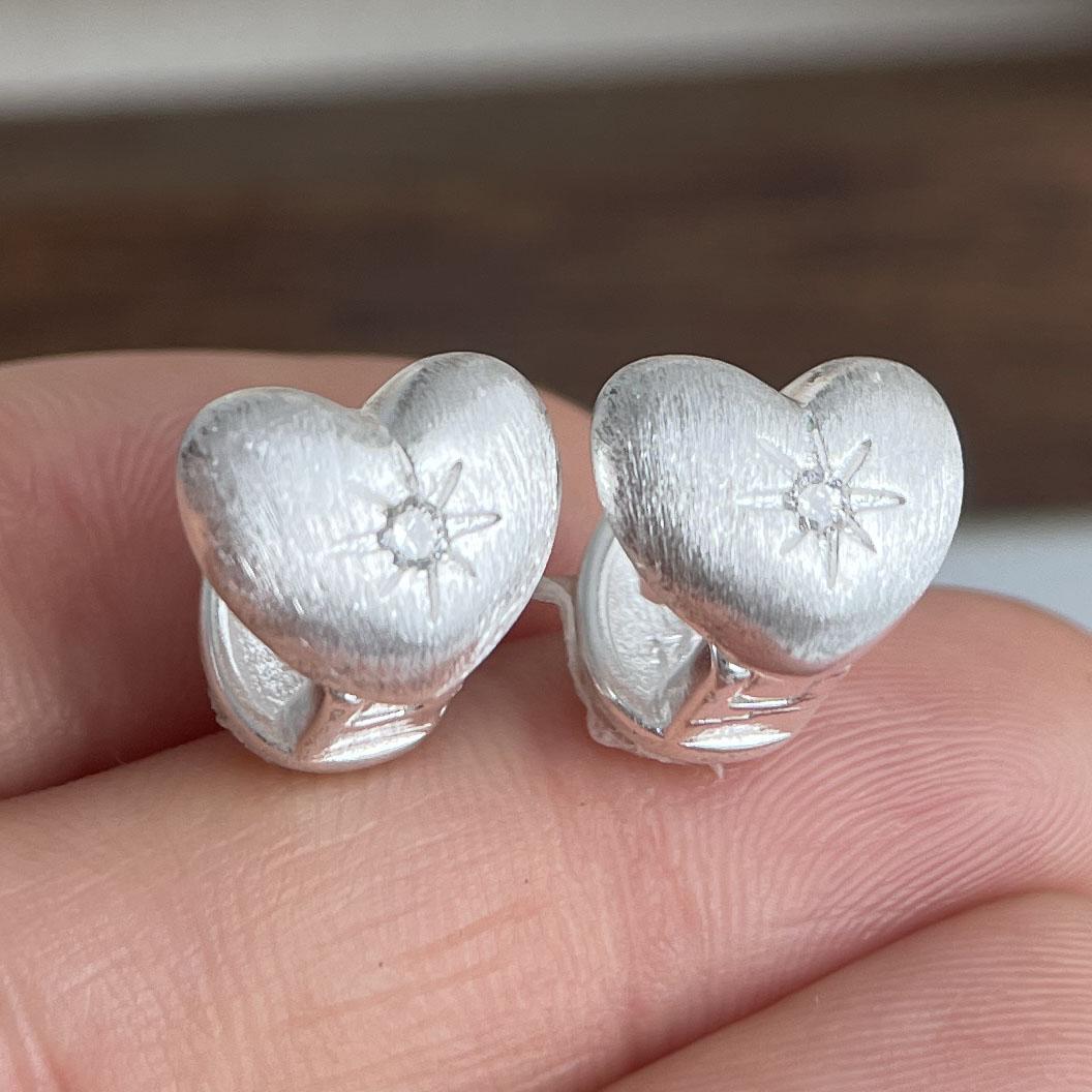 

925 Sterling Silver Vintage Earrings For Women Trendy Heart Star Earring Jewelry Prevent Allergy Party Accessories Gift