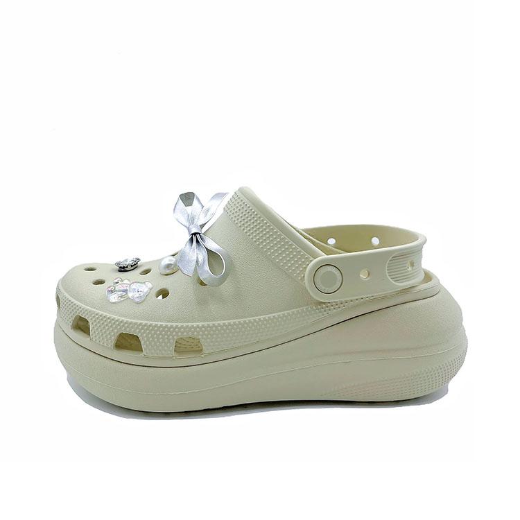 

Crocs Crush Clog EVA Bow Niche Cute Casual and Comfortable Hole Shoes Unisex Beige 43-44 бежевый