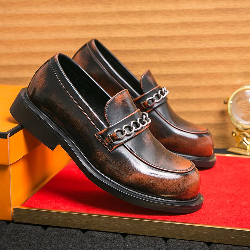 Fashion Thick Soled Mans Business Casual Shoes Round Toe Classic Original Footwear Artificial Leather Loafers Shoes for Quality Fashion