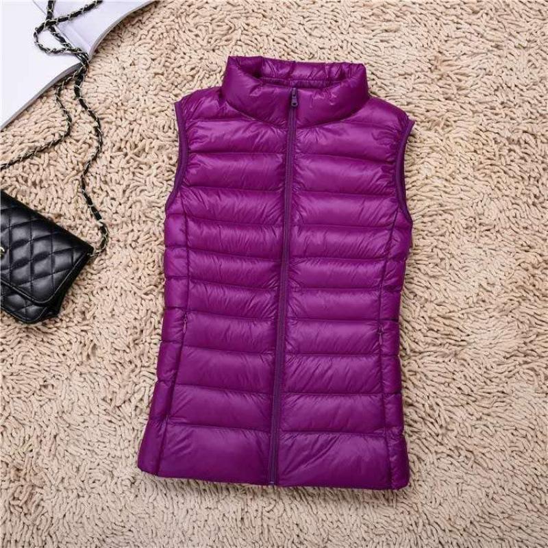 Giacca in Piumino d'Anatra Bianca Gilet da Donna Autunno Inverno Senzamaniche Gilet Caldo Leggero Piumino Top Femminili Capispalla 8XL
