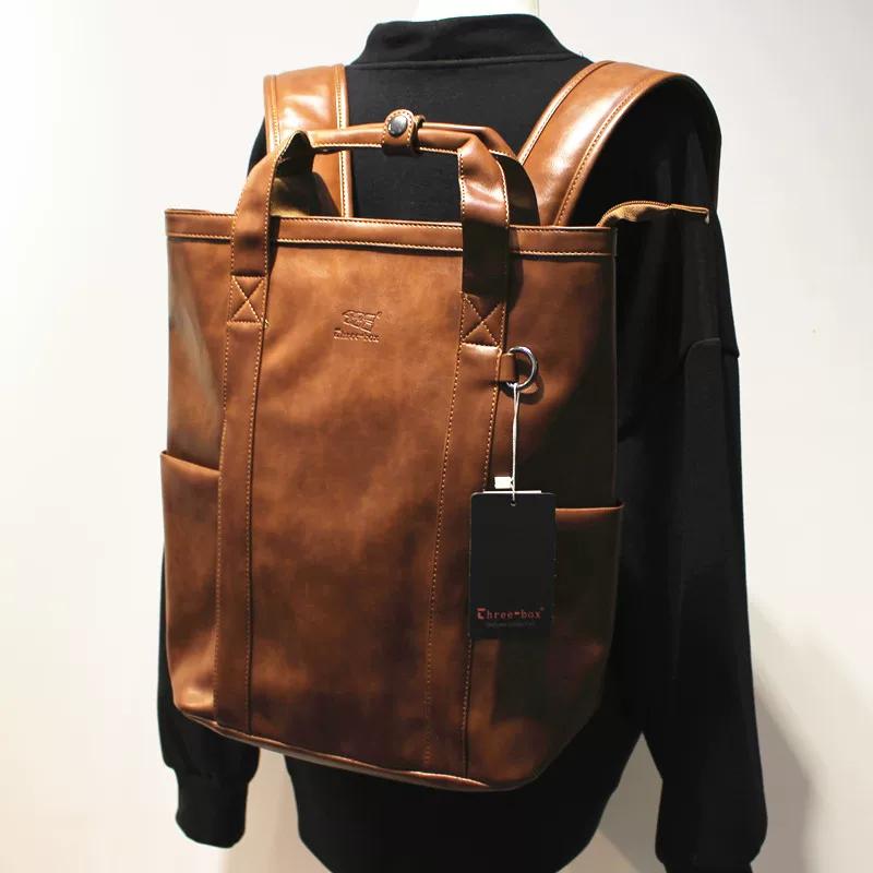 New retro large-capacity backpack, Korean version men s bag men s travel backpack fashion schoolbag commuter computer bag