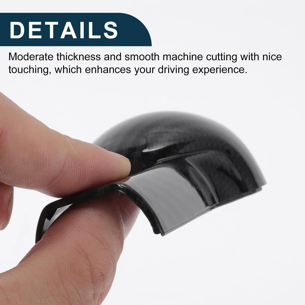 TUCKBOLD Gear Shift Knob Decorator Cover for Ford Mustang Console Interior Trim Sticker Styling Decor Carbon Fiber Black with Adhesive Backing